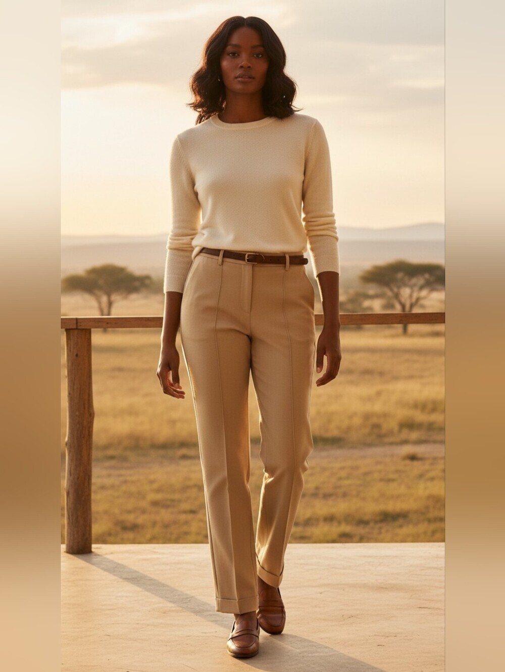 Ann Taylor Beige Straight Leg Career Pants Size 4 Workwear